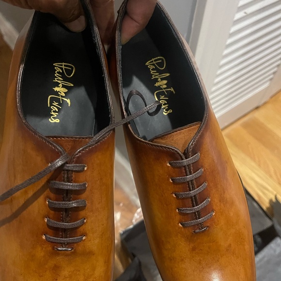 Paul Evans Havana Brown Vero Cuoio Tan Leather Wholecut Oxford shoes Sz 9.5 - Picture 4 of 14